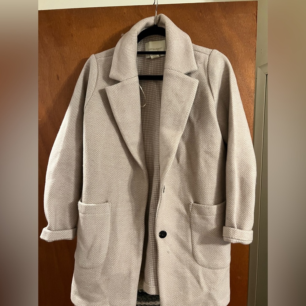Cynthia Rowley herringbone peacoat